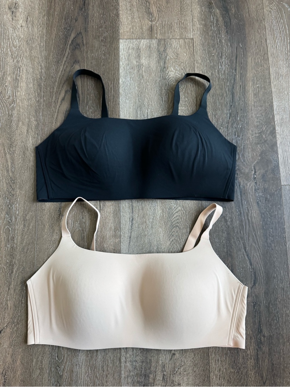 Auden Micro Padded Scoop Bralette - Nude and Black Size XXL